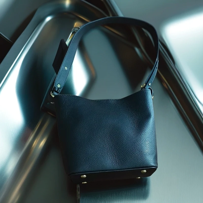 百搭头层牛皮休闲轻奢女士新款时尚斜跨包4057