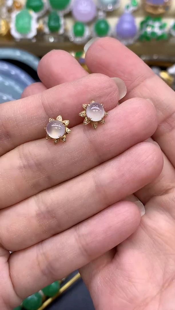 18K金镶嵌翡翠耳饰184-中国好珍宝