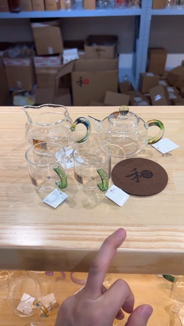 禾器-纳福茶海-迷翠+简逸壶迷翠+清禾杯湖绿2只+禾器杯垫
