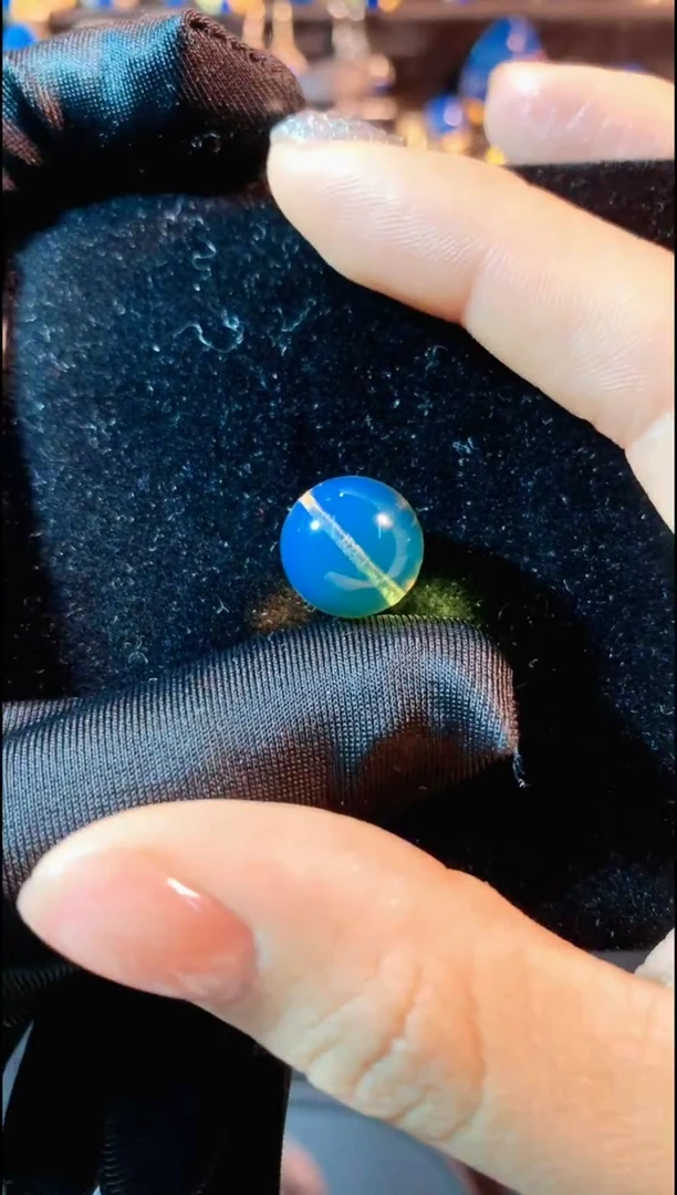 【闪购商品】琥珀珠宝奇石未镶嵌13MM皇家天青单珠