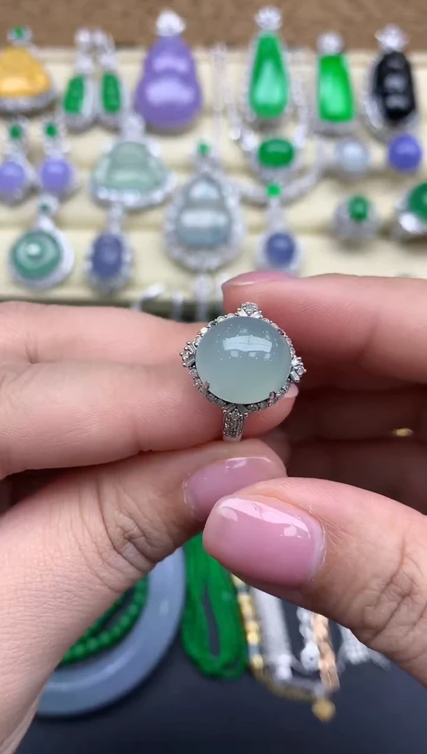 【闪购商品】翡翠戒指18K金镶嵌304-中国好珍宝