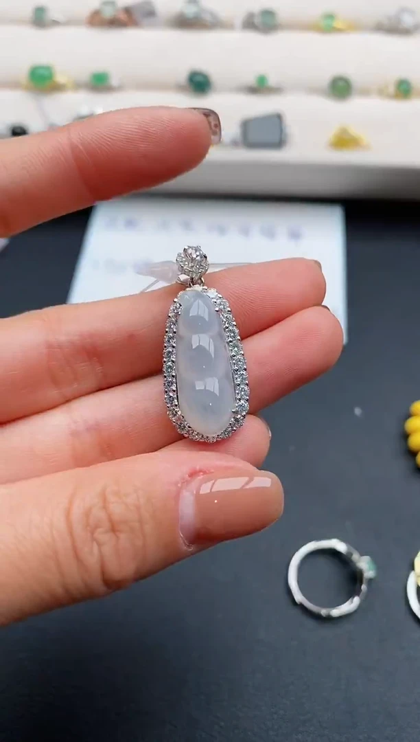 银S925镶嵌戒指翡翠55555555+9