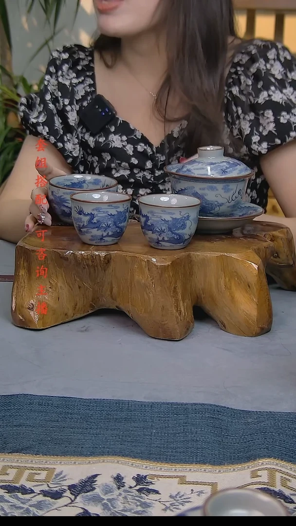 简装家用款4件套 老陶泥开片纹陶瓷茶具