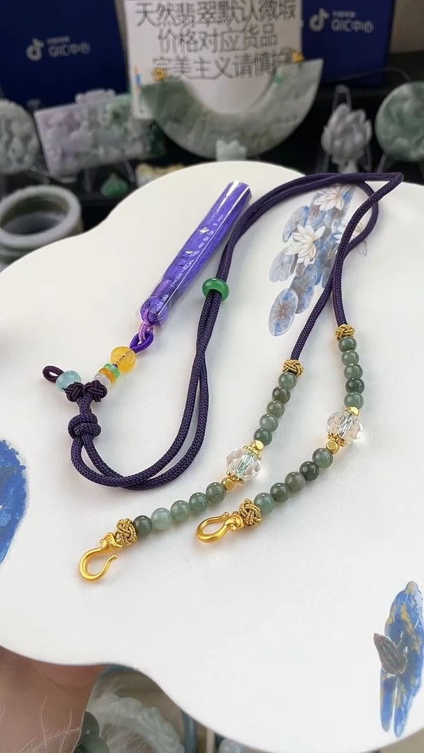 未镶嵌手链翡翠双勾可调节半珠链