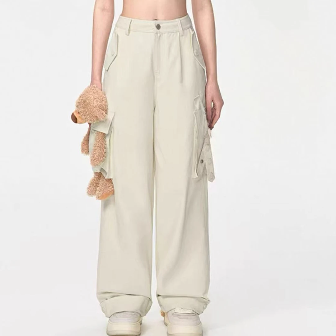 【盛夏时光】夏季新款ins时尚设计师款减龄显瘦重磅工装裤（043）