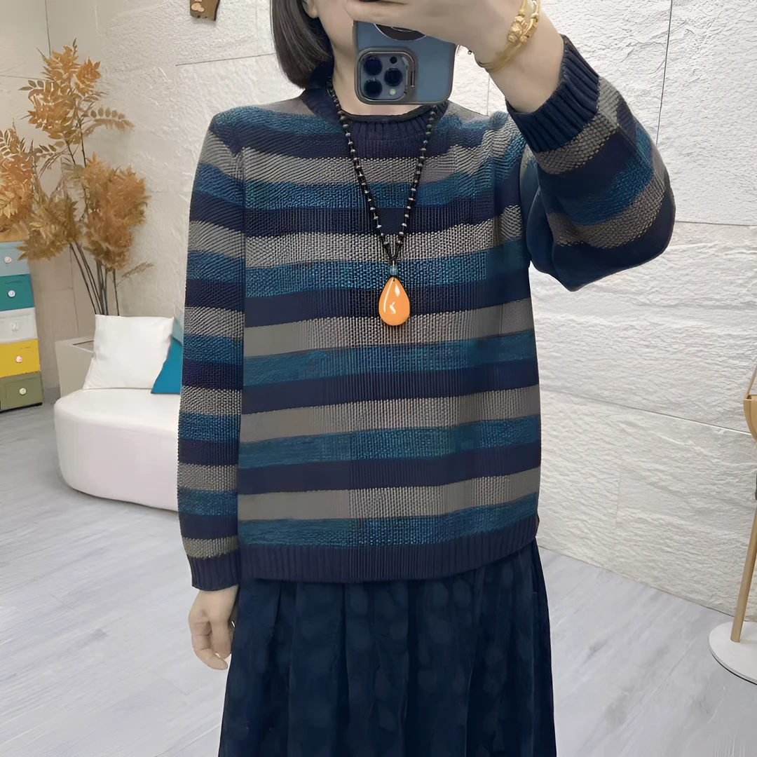 2025秋冬新款半高领棉线针织套头休闲百搭时尚线衣女士毛衣