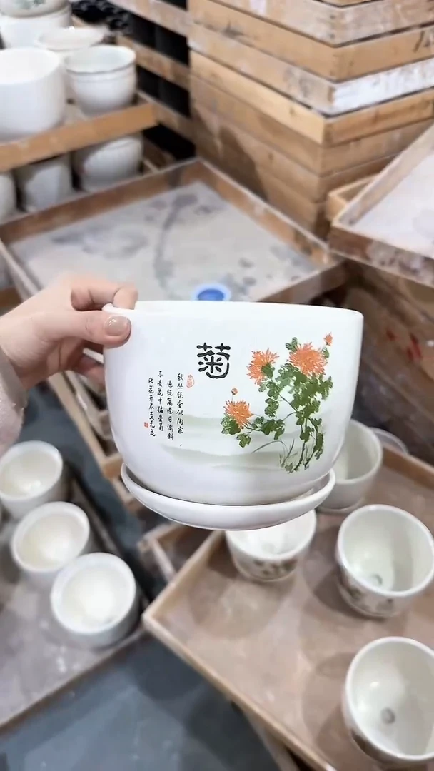 高温陶瓷花盆+E121