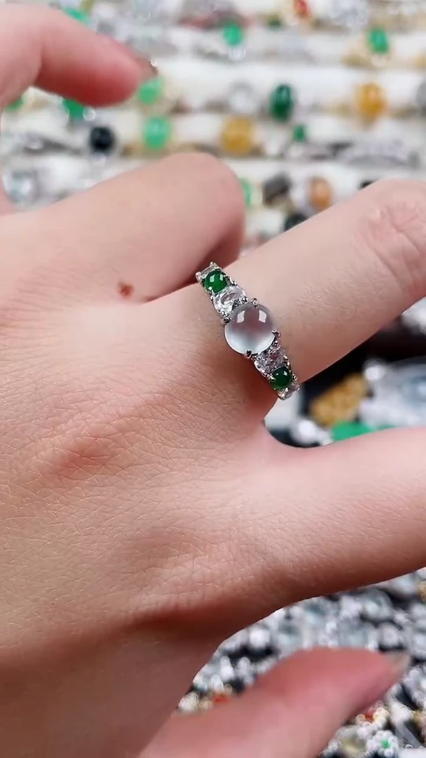 银S925镶嵌戒指翡翠53