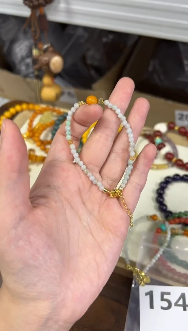 未镶嵌手链翡翠孤品随行翡翠蜜蜡珠手链[1540]