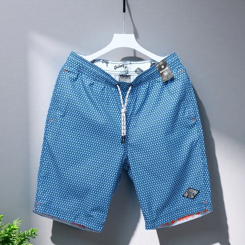 新款五分裤男士宽松薄款沙滩裤时尚海边休闲速干短裤百搭潮流中裤