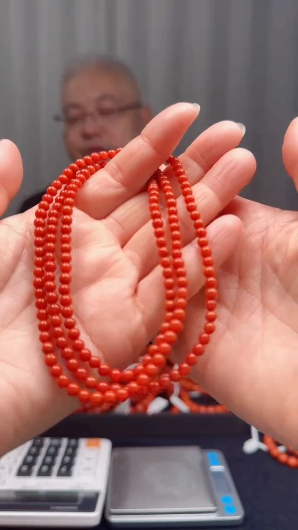 未镶嵌多样性发一件南红玛瑙【高货】锦红4mm保山圆珠多圈