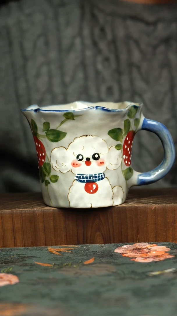 杯釉下彩手工手绘同款陶器