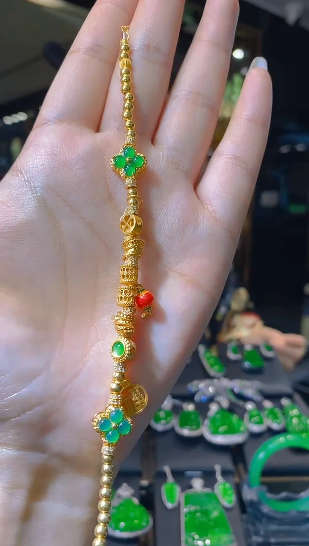 【闪购商品】翡翠手链银S925镶嵌020（多样性发货）