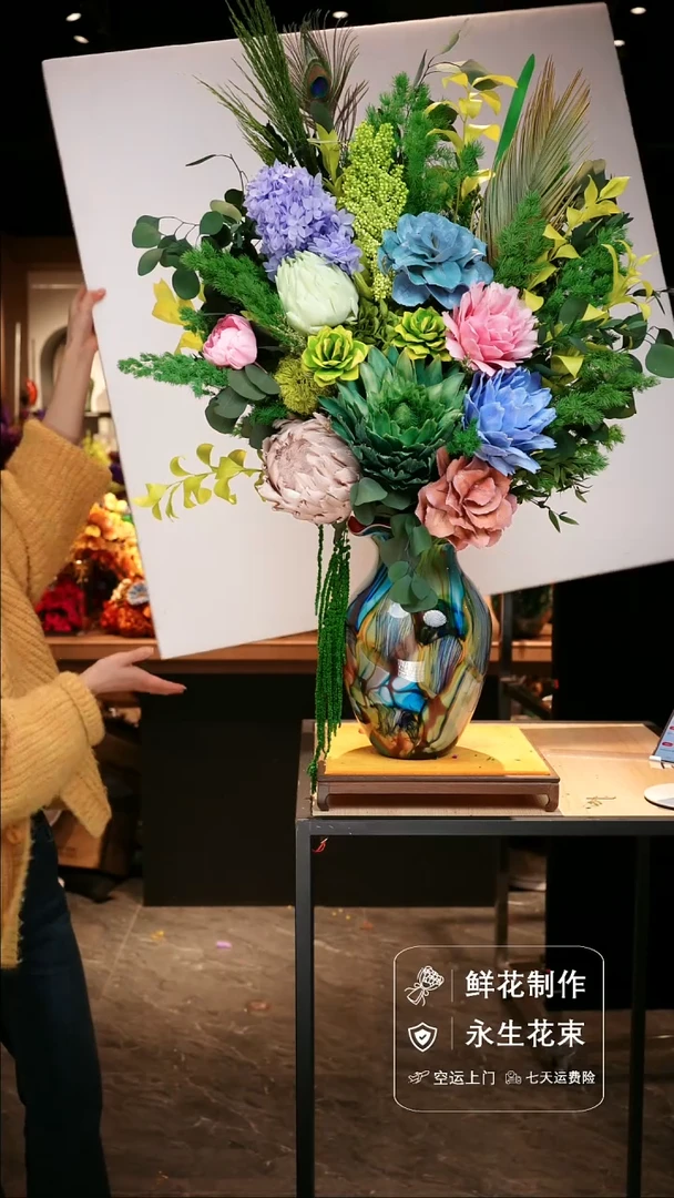 手工艺品琉璃手工花器花束空运包邮送货上门-以图片为准