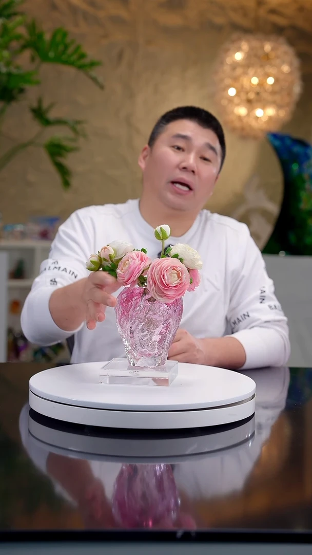 手工艺品琉璃金红色冰川纹香薰瓶