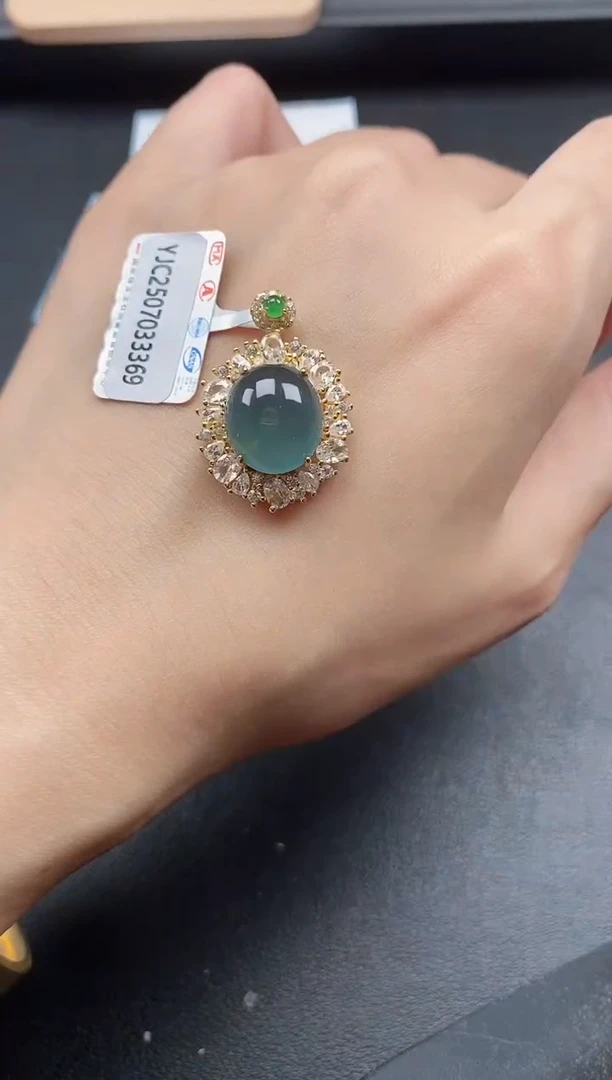 翡翠戒指银S925镶嵌51511