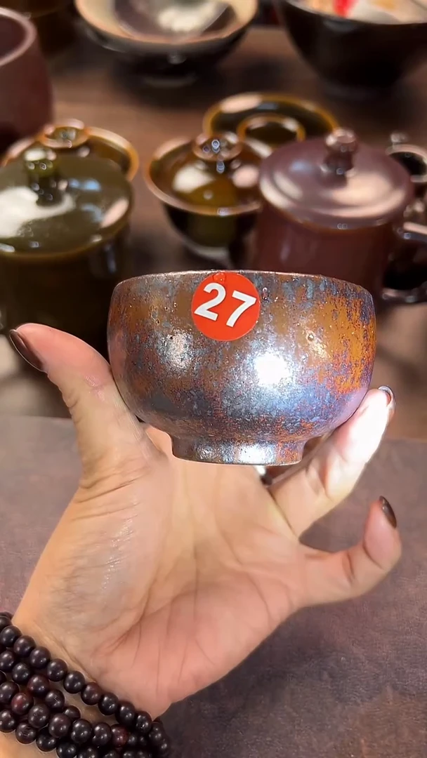 石**子粗泥紫金色的主人杯