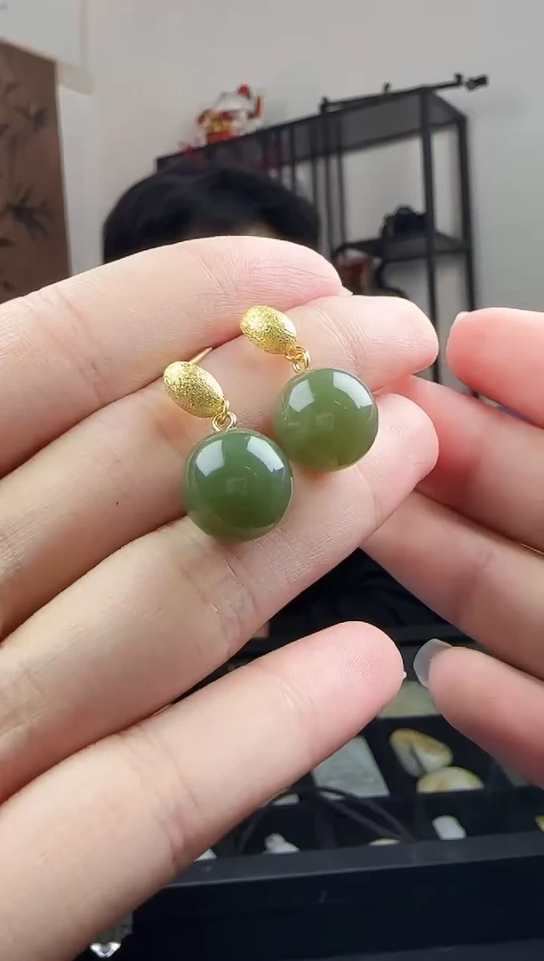 未镶嵌和田玉耳饰DSD0916GAO0089多样性发一对