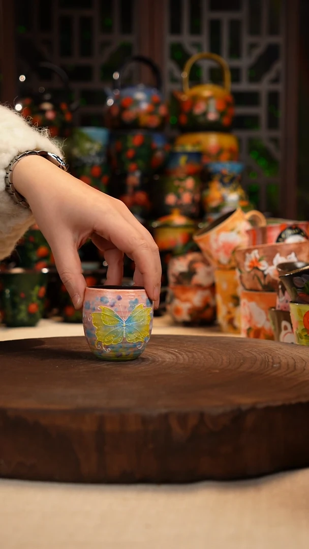 油画 手绘 釉 下彩