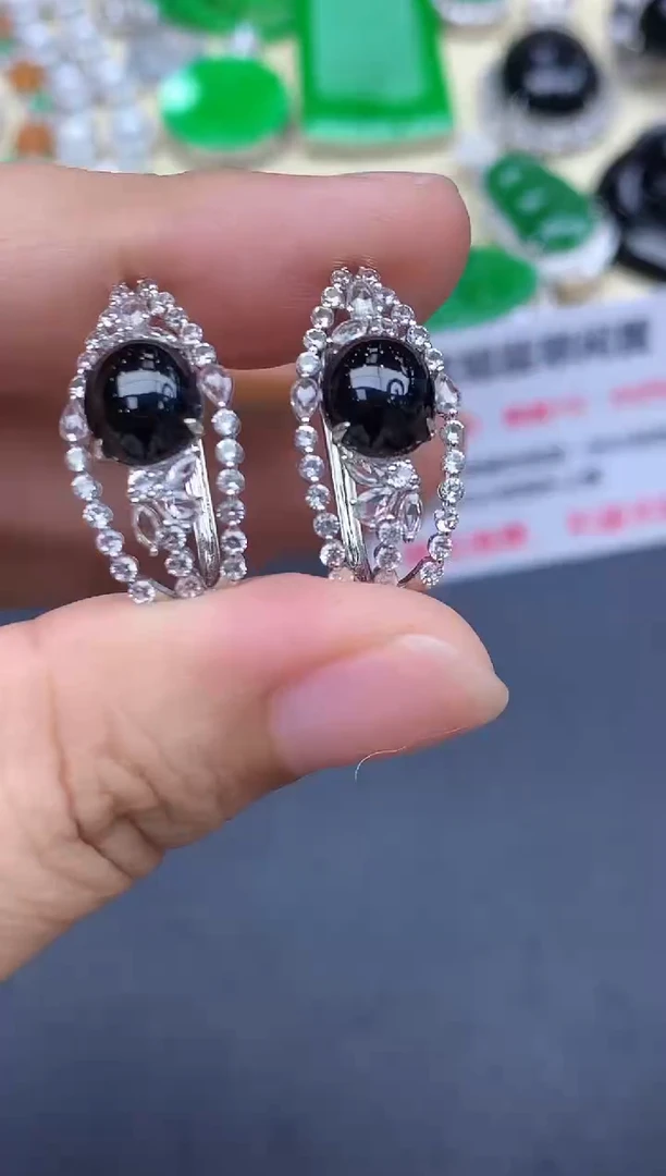 18K金镶嵌翡翠耳饰558-中国好珍宝