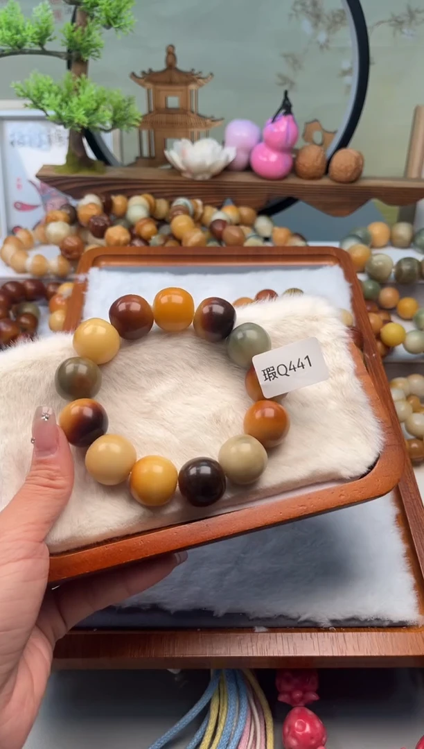 【闪购商品】菩提根/象牙果手串19+mm苹果珠一串瑕Q441