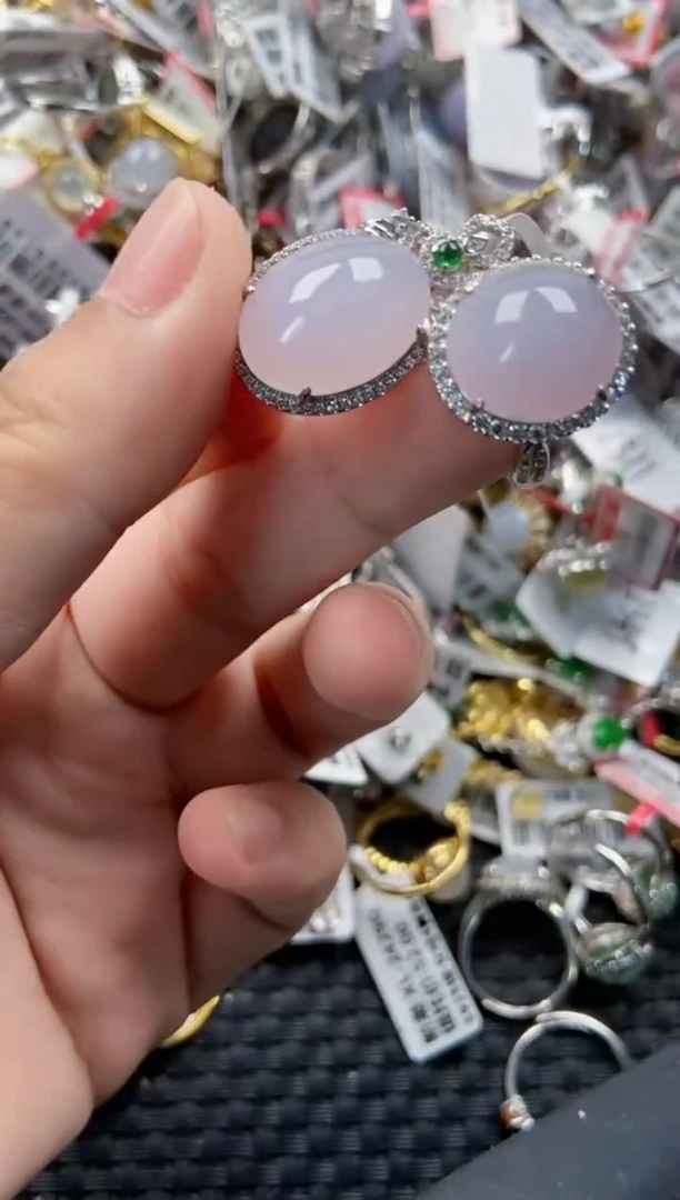 银S925镶嵌戒指翡翠999999   1