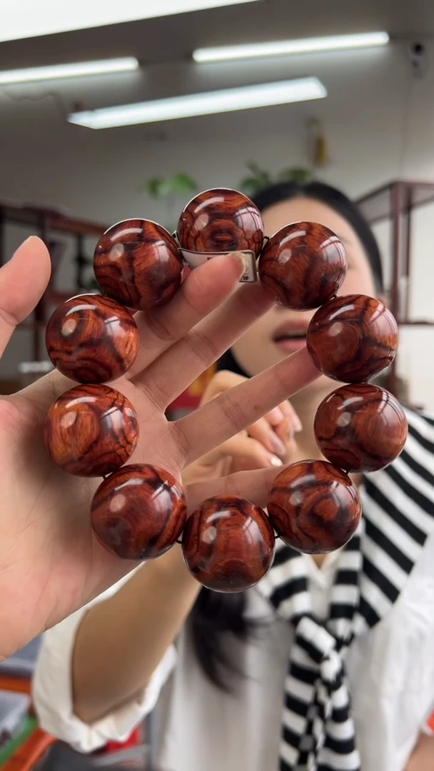 黄花梨/降香黄檀海南黄花梨对眼X纹3.0手串