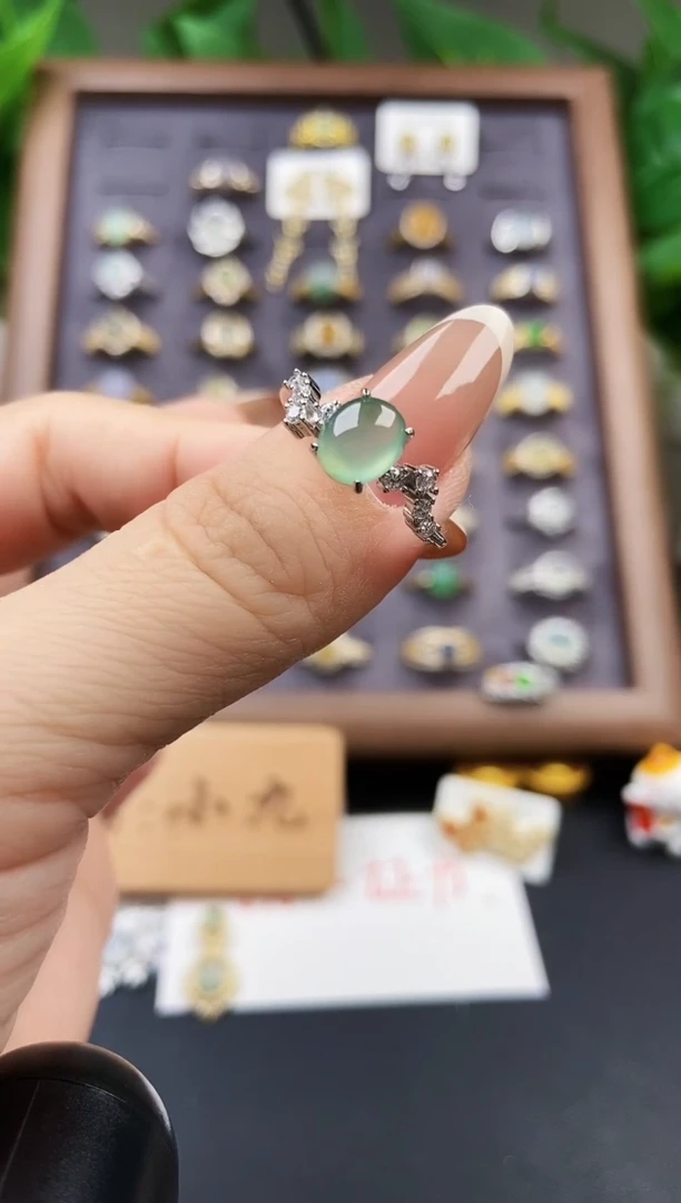 银S925镶嵌戒指翡翠21