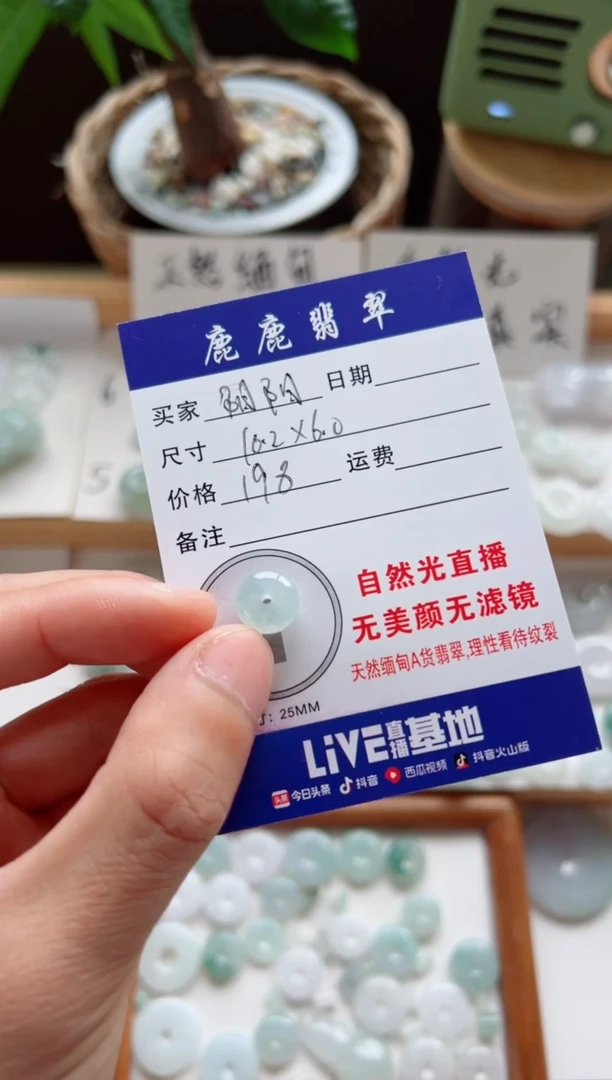 翡翠未镶嵌颈饰平安扣