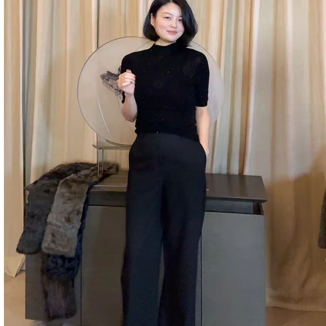 TANTAN 百搭显瘦宽松修身直筒裤2571