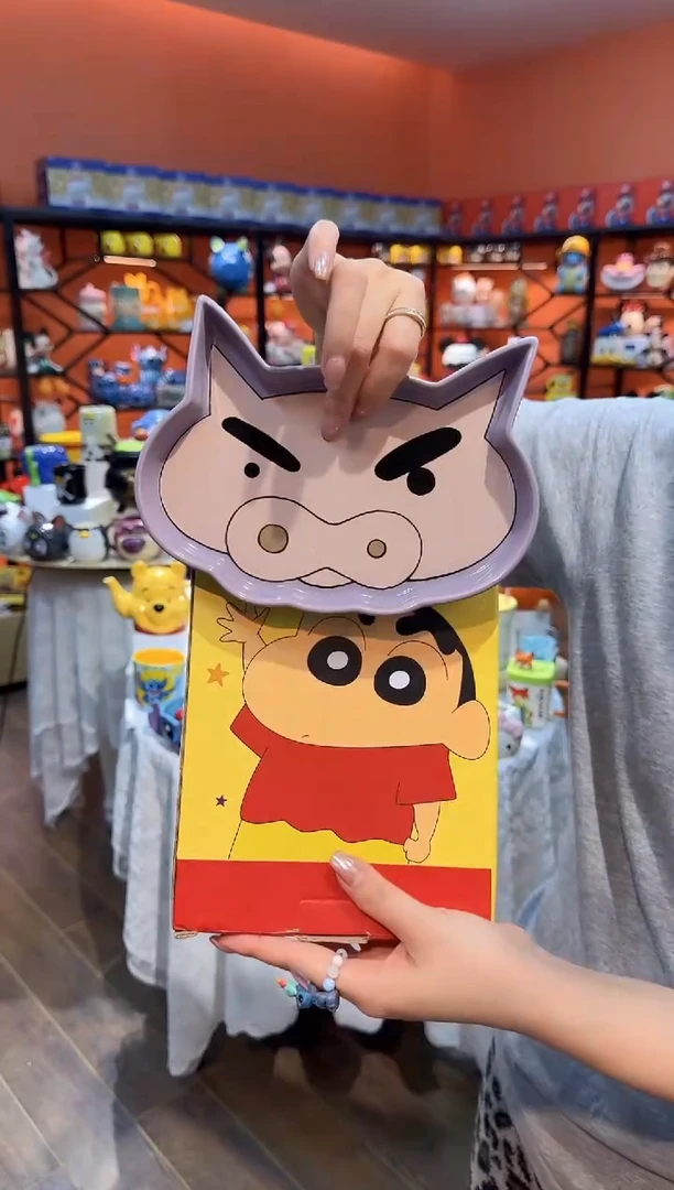 瓷片@@蜡笔小新肥嘟嘟左卫门异形陶瓷水果盘