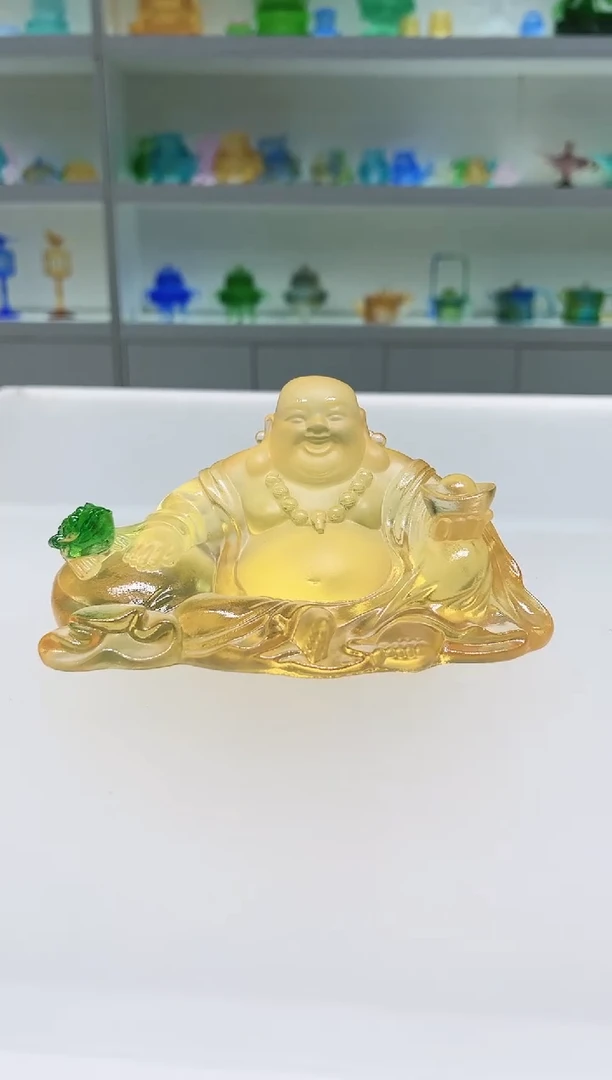 手工艺品琉璃古法琉璃弥勒
