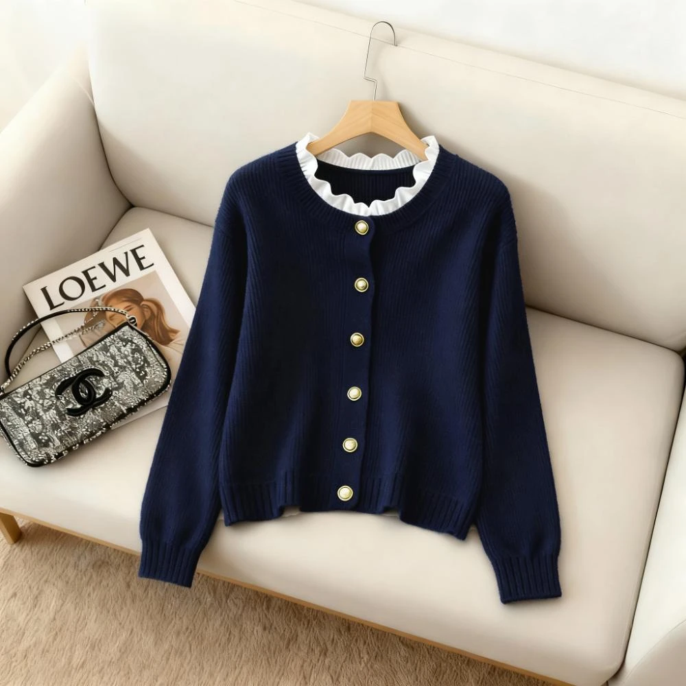 慵懒风时尚设计感长袖针织毛衣女2025秋冬新款韩版洋气上衣打底衫