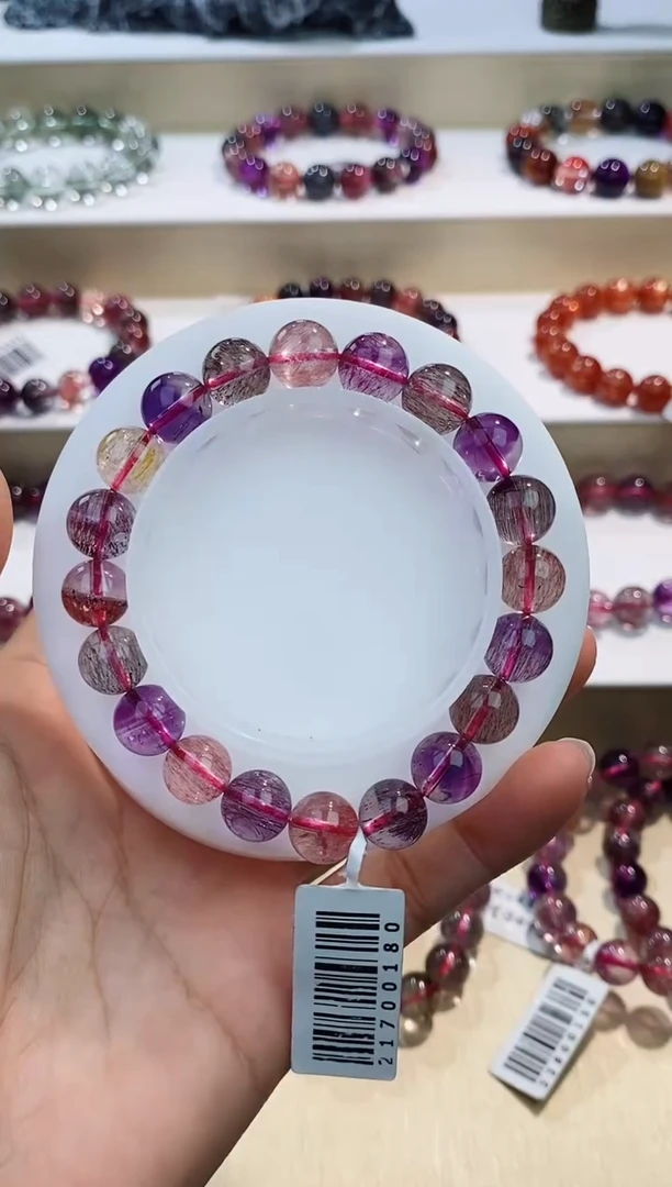 未镶嵌手链水晶黑加仑超七9m+