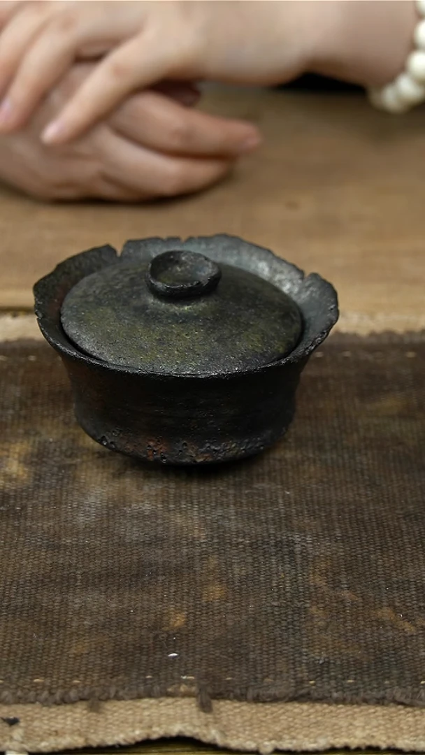 原矿陶土手作柴烧盖碗