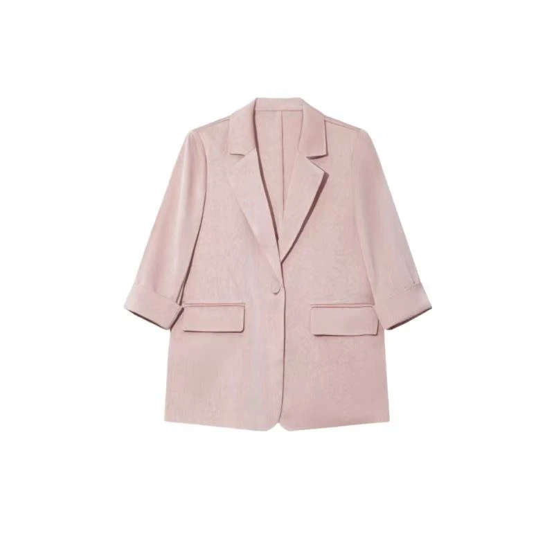 时尚气质通勤小西装凉感女七分袖休闲小西服-LM635