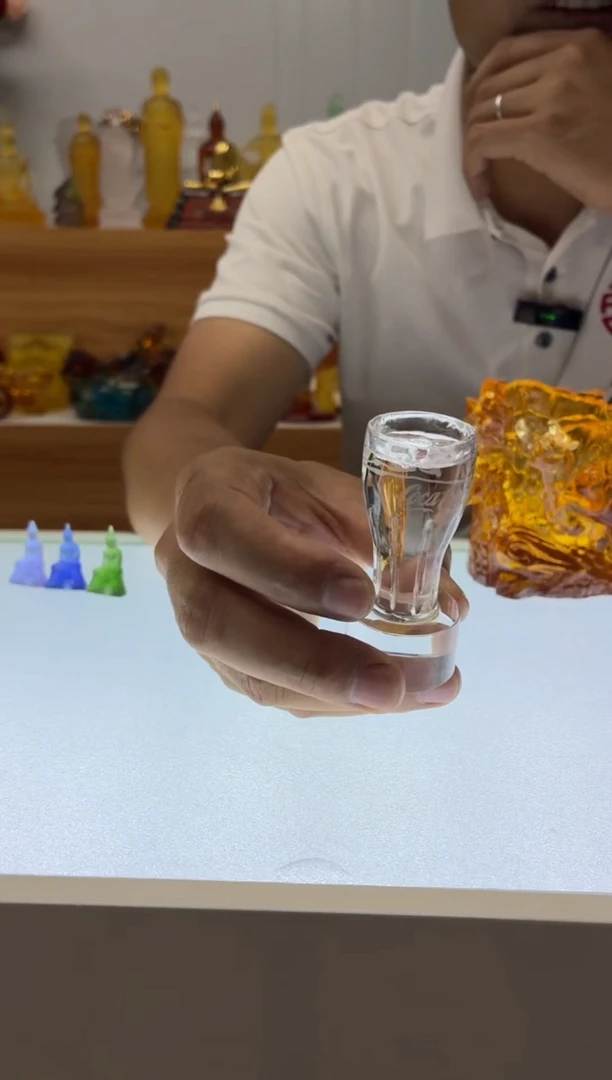琉璃手工艺品酒杯茶摆件白色