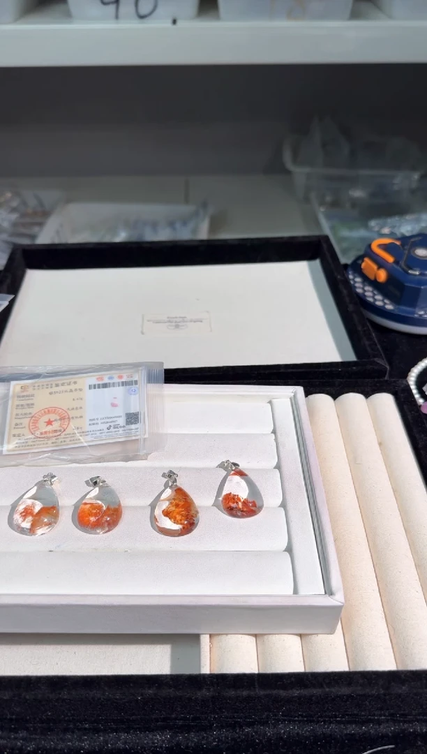 水晶手链银S925镶嵌T064胶花吊坠