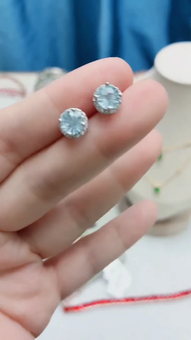 银S925镶嵌托帕石耳饰034ZB1110产品一个（多样性）