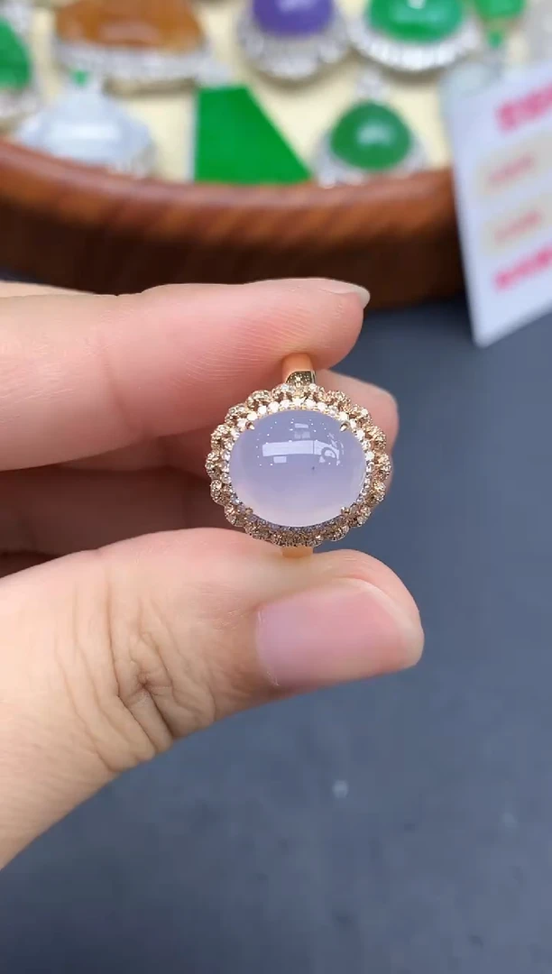 颈饰18K金镶嵌翡翠498-中国好珍宝