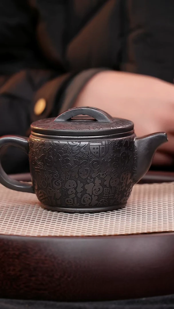 茶壶紫砂宜兴紫砂壶百福汉瓦