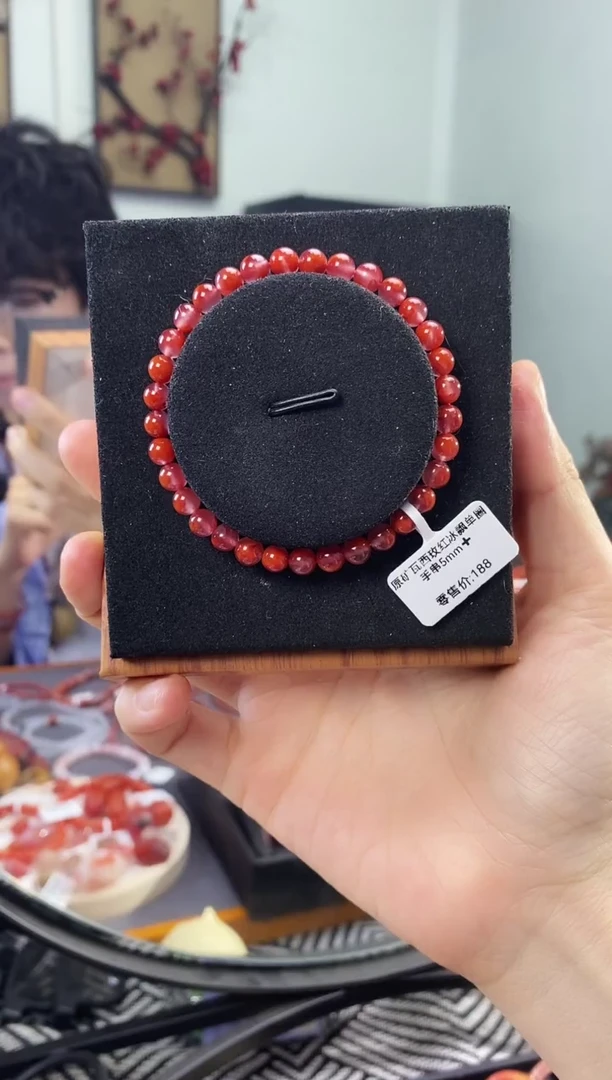 手串未镶嵌南红玛瑙GX03137原矿瓦西玫红冰飘南红5mm+多样化发一