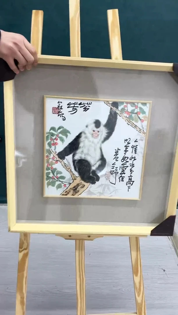 【闪购商品】绘画王冠人-1平尺-工笔-带框