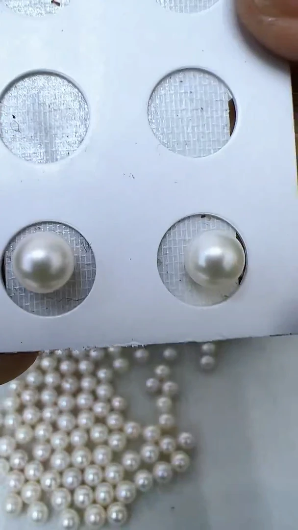 【闪购商品】淡水珍珠耳饰银S925镶嵌7-8带针925银针一对