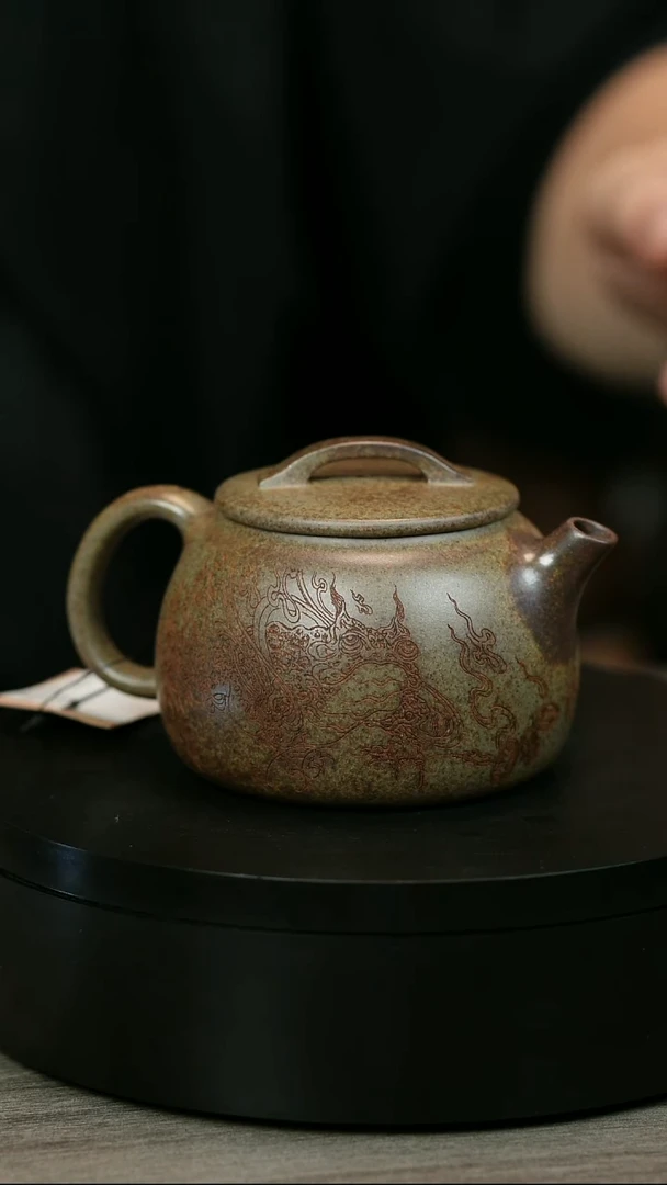 茶壶紫砂哈*H2029李琴柴烧钱币大口瓦