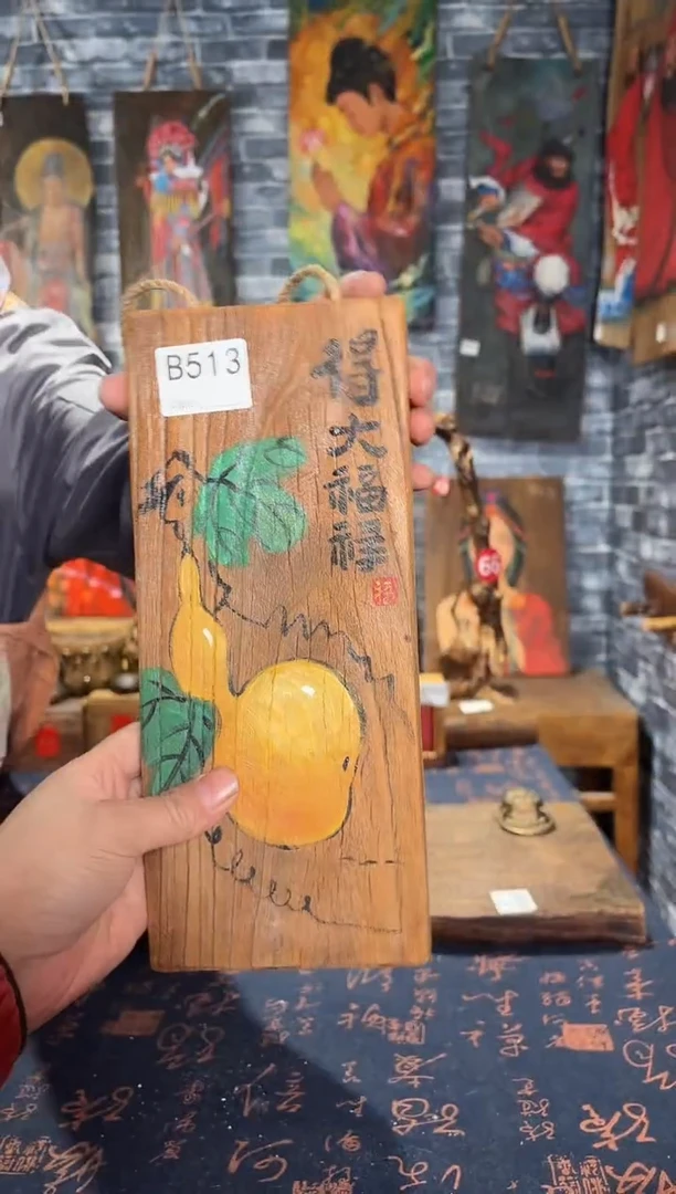 风化老门板丙烯画