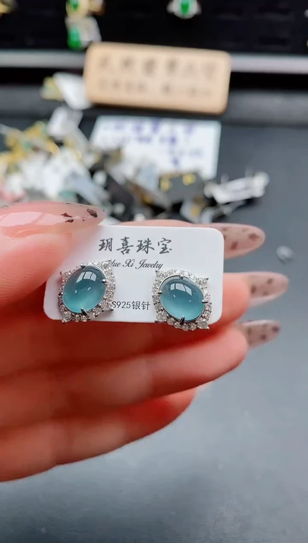 银S925镶嵌戒指翡翠1