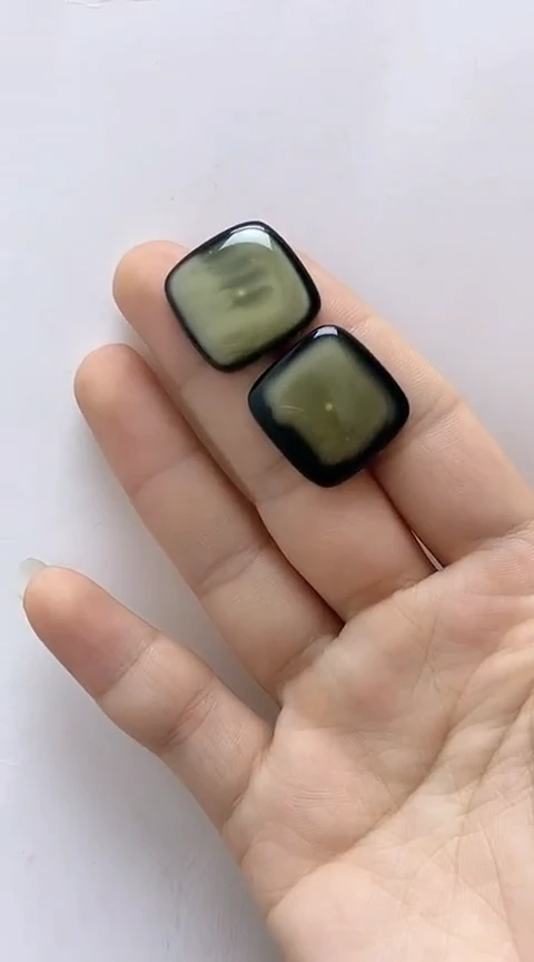 【闪购商品】琥珀裸石银S925镶嵌琥珀耳钉