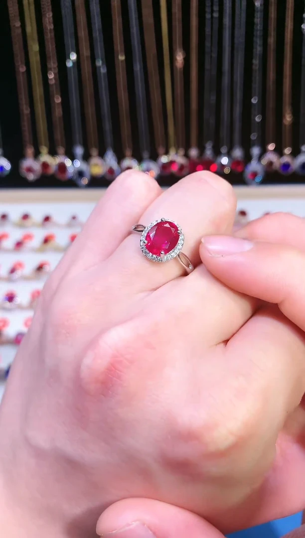 【闪购商品】红宝石戒指银S925镶嵌11111