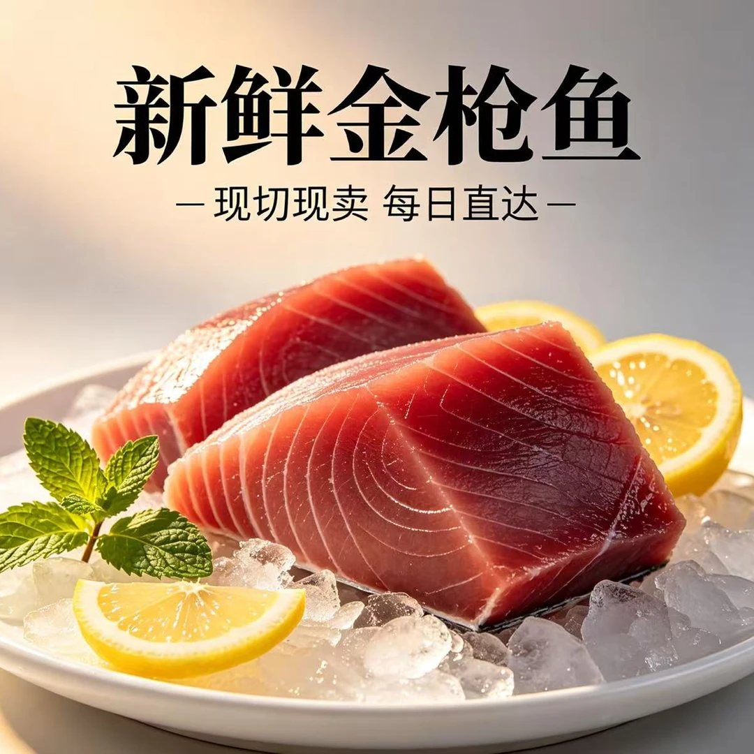 深海刺身金枪鱼现切现称